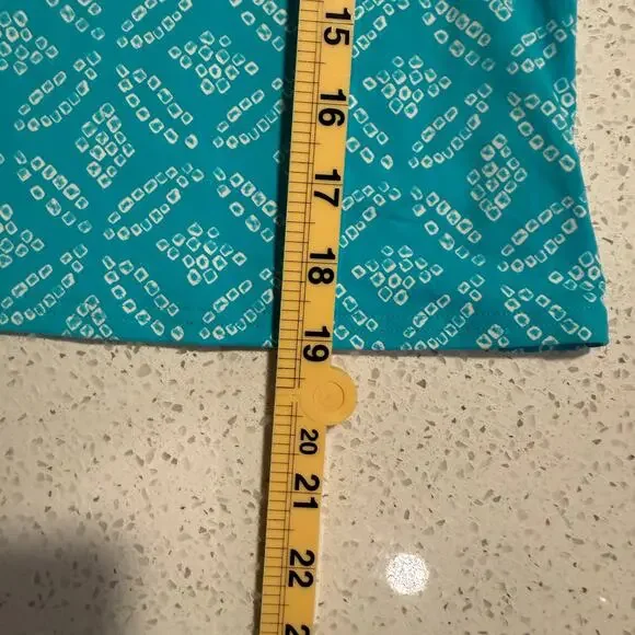 Lands’ End Teal Blue Geometric Tankini Top Swim 6 DD Pool Party Summer Modest - Picture 6 of 7